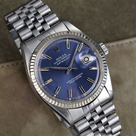 rolex datjust 1601 blue dial|Rolex Datejust 1601 price.